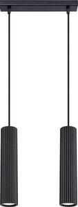 Sollux SL.1574 - Lampadario a sospensione con filo KARBON 2xGU10/10W/230V nero