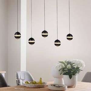 Schöner Wohnen Lampada a sospensione in vetro Lini, dimmerabile, Nero, Soggiorno / Sala da pranzo, Metallo, Moderno, Lampada a sospensione