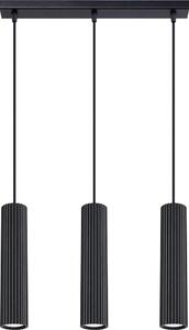 Sollux SL.1575 - Lampadario a sospensione con filo KARBON 3xGU10/10W/230V nero