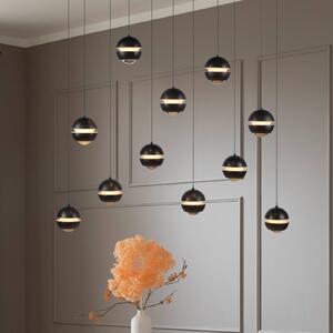 Schöner Wohnen SCHÖNER WOHNEN Lampada LED a sospensione 11 luci Lini nera lunga 3000K Lini, dimmerabile, Nero, Soggiorno / Sala da pranzo, Plastica, Moderno