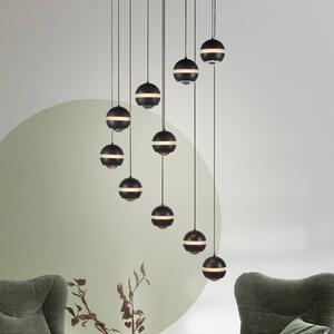 Schöner Wohnen SCHÖNER WOHNEN Lampada LED a sospensione Lini nera 10 luci Lini, dimmerabile, Nero, Soggiorno / Sala da pranzo, Plastica, Moderno