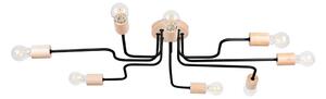 Sollux SL.1671 - Lampadario a plafone TIMBO 8xE27/15W/230V nero/beige/faggio