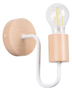 Sollux SL.1664 - Applique TIMBO 1xE27/15W/230V bianco/beige/faggio