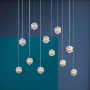 Schöner Wohnen lampada LED a sospensione 11 luci, 3.000 K Lini, dimmerabile, Bianco / Opale, Soggiorno / Sala da pranzo, Plastica, Moderno