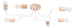 Sollux SL.1666 - Lampadario a plafone TIMBO 6xE27/15W/230V bianco/beige/faggio