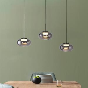Schöner Wohnen Lampada a sospensione in vetro Sia, dimmerabile, Alluminio / Grigio / Zincato, Soggiorno / Sala da pranzo, Vetro, Moderno, Lampada a sospensione