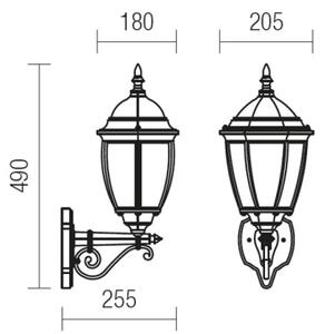 Redo 9604 - Applique da esterno SEVILLA 1xE27/42W/230V IP44 oro/patina