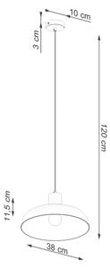 Sollux SL.1323 - Lampadario a sospensione con filo INDY 1xE27/15W/230V diametro 38 cm bianco