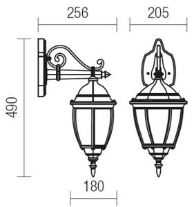 Redo 9605 - Applique da esterno SEVILLA 1xE27/42W/230V IP44 oro/patina