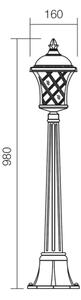 Redo 9961 - Lampada da esterno BREMEN 1xE27/42W/230V IP23 oro/patina