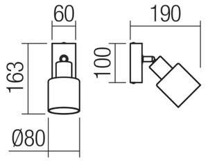 Redo 01-3984 - Faretto da parete ROTIS 1xE14/15W/230V