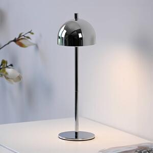 Schöner Wohnen lampada LED da tavolo a ricarica Bellies, cromata, IP54 dimmerabile, Cromo / Argento, Soggiorno / Sala da pranzo, Metallo, Scandinavo