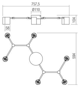 Redo 01-4048 - Faretto WEBB 6xGU10/10W/230V nero