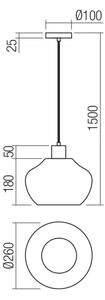 Redo 01-4046 - Lampadario a sospensione con filo ATLANTIS 1xE27/42W/230V diametro 26 cm nero