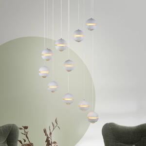 Schöner Wohnen SCHÖNER WOHNEN Lampada LED a sospensione 10 luci Lini bianca, 3.000 K Lini, dimmerabile, Bianco / Opale, Soggiorno / Sala da pranzo, Plastica, Moderno