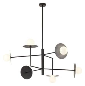 Redo 01-2734 - Lampadario a sospensione con supporto rigido PLATO 6xG9/10W/230V nero
