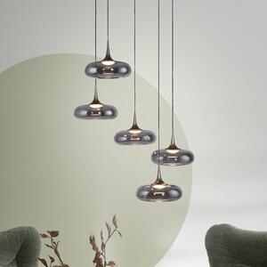 Schöner Wohnen Lampada a sospensione in vetro Posh, dimmerabile, Alluminio / Grigio / Zincato, Soggiorno / Sala da pranzo, Vetro, Moderno, Lampada a sospensione