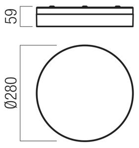 Redo 01-3736 - Plafoniera LED FRISBI LED/18W/230V 3000/4000K IP44 nero