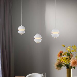 Schöner Wohnen Lampada a sospensione in vetro Lini, dimmerabile, Bianco / Opale, Soggiorno / Sala da pranzo, Metallo, Moderno, Lampada a sospensione
