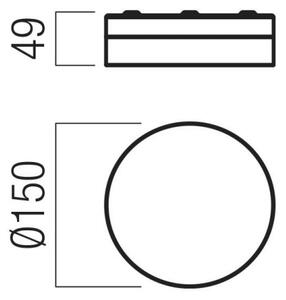 Redo 01-3733 - Plafoniera LED FRISBI LED/8W/230V IP44 nero
