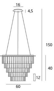 MAXLIGHT P0260 - Lampadario a sospensione con filo MONACO 15xG9/40W/230V diametro 60 cm cromo