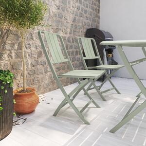 Sedia da giardino senza cuscino Idaho NATERIAL pieghevole in alluminio con seduta in alluminio verde