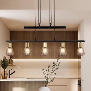Näve Lampada a sospensione in vetro Lindita, Alluminio / Grigio / Zincato, Soggiorno / Sala da pranzo, Vetro, Lampada a sospensione