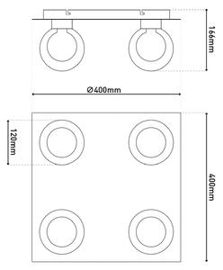 Näve Plafoniera soffitto Donika, dimmerabile, Crema / Ambra, Soggiorno / Sala da pranzo, Vetro, Plafoniera