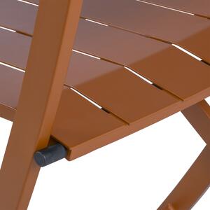 Sedia da giardino senza cuscino Idaho NATERIAL pieghevole in alluminio con seduta in alluminio arancio / ramato