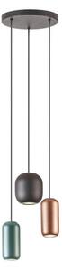 Redo 01-3480 - Lampadario a sospensione con filo BOOM 3xGU10/10W/230V diametro 33 cm nero/verde/marrone