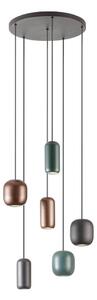 Redo 01-3482 - Lampadario a sospensione con filo BOOM 6xGU10/10W/230V diametro 48 cm nero/verde/marrone