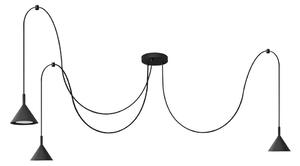 Lampadario a sospensione con filo ETNA 3xGX53/10W/230V ragno nero