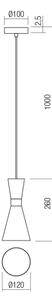 Redo 01-2709 - Lampadario a sospensione con filo KILT 1xE27/42W/230V diametro 12 cm bianco