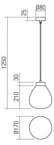 Redo 01-3196 - Lampadario a sospensione con filo LUKE 1xE27/42W/230V diametro 17 cm nero