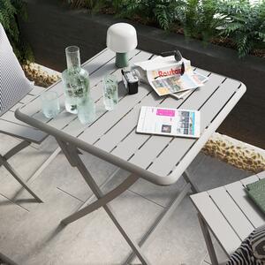 Sedia da giardino senza cuscino Idaho NATERIAL pieghevole in alluminio con seduta in alluminio grigio / argento