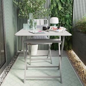 Sedia da giardino senza cuscino Idaho NATERIAL pieghevole in alluminio con seduta in alluminio grigio / argento