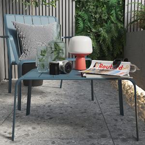Sedia da giardino senza cuscino Idaho NATERIAL con braccioli in alluminio con seduta in alluminio blu