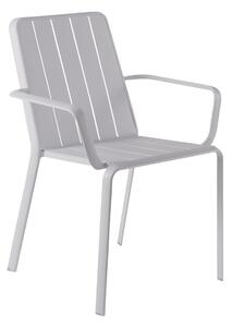 Sedia da giardino senza cuscino Idaho NATERIAL con braccioli in alluminio con seduta in alluminio grigio / argento