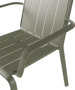 Sedia da giardino senza cuscino Idaho NATERIAL con braccioli in alluminio con seduta in alluminio verde