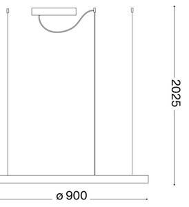 Ideal Lux - Lampadario a sospensione con filo LED dimmerabile ORACLE S LED/42W/230V 4000K diametro 90 cm bianco
