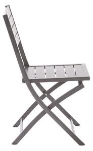 Sedia da giardino senza cuscino Xara NATERIAL pieghevole in alluminio con seduta in alluminio grigio / argento, set da 2 pezzi