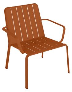 Sedia da giardino senza cuscino Idaho NATERIAL con braccioli in alluminio con seduta in alluminio arancio / ramato