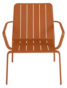 Sedia da giardino senza cuscino Idaho NATERIAL con braccioli in alluminio con seduta in alluminio arancio / ramato