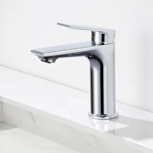 Miscelatore per lavabo - Rubinetto per lavabo - Miscelatore monocomando - Cartuccia in Vetroceramica - Montaggio a foro singolo - Acqua calda e fredda - Montaggio a incasso - Cromo