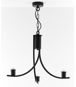 Jupiter 2106 - Lampadario a sospensione con catena ARTHUR 3xE27/15W/230V nero/arancione/effetto marmo