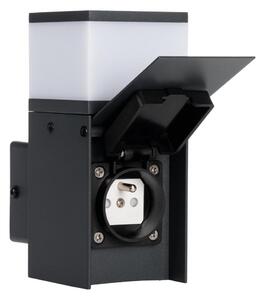 Kanlux 38761-Applique da esterno con presa DASTEN 1xG9/11W/230V IP44 nero