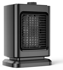 Stufa elettrica da 1200 W - Stufa ventilata in Vetroceramica - Portatile - Nera