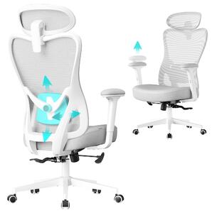 SONGMICS Sedia da ufficio ergonomica, sedia da scrivania, sedia da computer, supporto lombare e poggiatesta regolabili