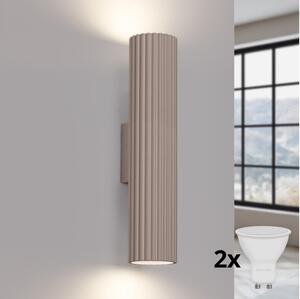 Brilagi - Applique da parete LED CRESTO 2x GU10 / 10 W / 230 V, 30 cm, taupe