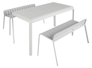 Panchina Idaho NATERIAL in alluminio con seduta in alluminio grigio / argento